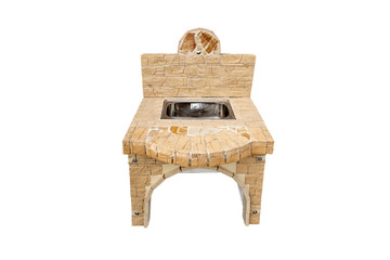 Unused Stone garden sink isolated on a white background.