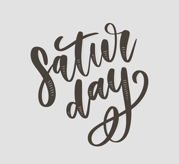 Saturday logo template vector lettering calligraphy text