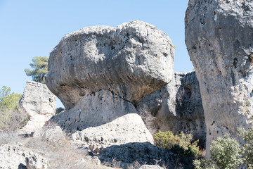 Natural place formed by vegetation and rocks with shapes caused by erosion