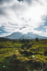 Lanscape near EN3 longitudinal road northeast of Mount Pico and the silhouette of the Mount Pico...