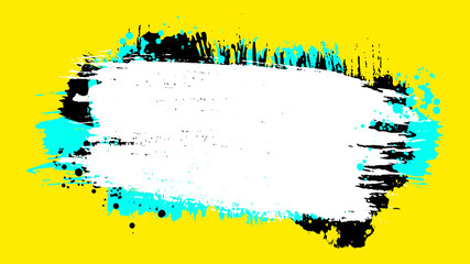 Grunge frame. Place for text. Abstract textures. Paint stains. Ink splash. Splatter. Poster. Banner. Pastel colors.