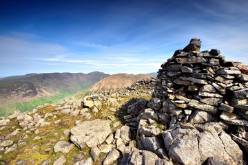 Stone cairn on Lingmell Fell