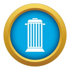 Street trash icon blue vector isolated on white background for any design