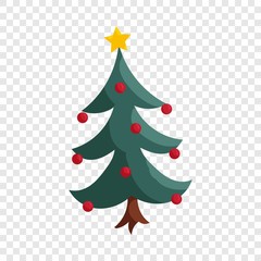 Christmas tree icon in cartoon style isolated on background for any web design