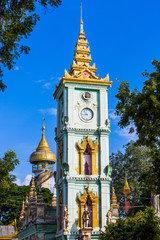 tower clock of the Thanboddhay Phaya near Monywa Myanmar (Burma)