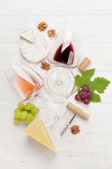 Wine, cheese and grape