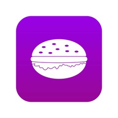 Burger icon digital purple for any design isolated on white vector illustration