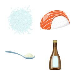 Isolated object of food and organic logo. Set of food and agricultural stock vector illustration.