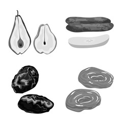 Vector illustration of vitamin and nature icon. Collection of vitamin and dried stock symbol for web.