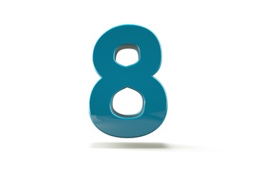 3D number with white background,number 8