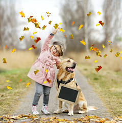 Im Herbst - Kind und Hund