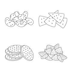 Vector design of product and menu sign. Set of product and flavor vector icon for stock.