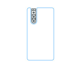 Smartphone back triple camera icon vector with smartphone sign 