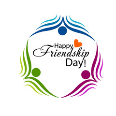 Happy Friendship day vector typographic design. Inspirational quote about friendship. Usable as greeting cards, posters, clothing, t-shirt for your friends. Vector illustration