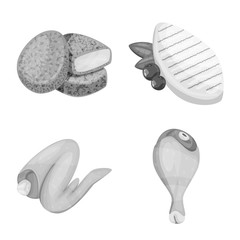 Isolated object of cuisine and bird symbol. Set of cuisine and poultry stock symbol for web.