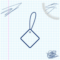 Blank label template price tag line sketch icon isolated on white background. Empty shopping discounts sticker. Template discount banner. Vector Illustration