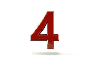 Fototapeta premium 3D number with white background,number 4
