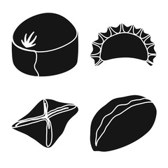 Vector illustration of cuisine and appetizer symbol. Collection of cuisine and food stock symbol for web.