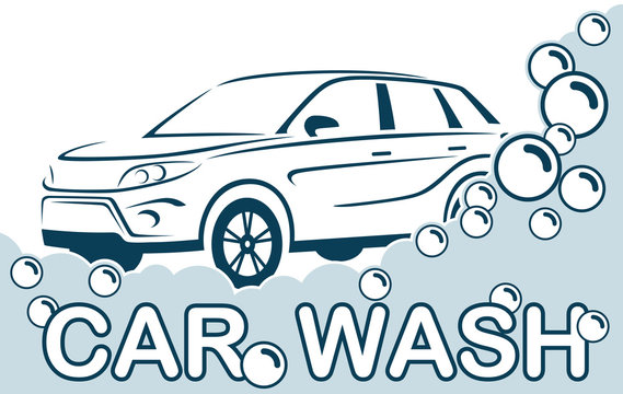 Car wash. Abstract Lines Logo. Vector illustration