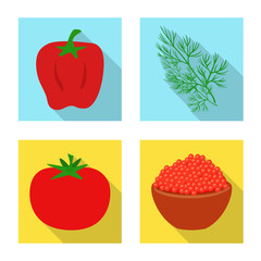 Vector illustration of taste and product logo. Collection of taste and cooking vector icon for stock.