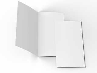 Leaflet folded to DL format - mock up - 3d illustartion