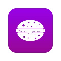 Burger icon digital purple for any design isolated on white vector illustration