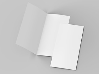 Leaflet folded to DL format - mock up - 3d illustartion