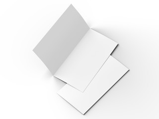 Leaflet folded to DL format - mock up - 3d illustartion