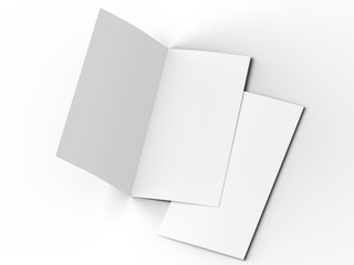 Leaflet folded to DL format - mock up - 3d illustartion
