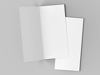 Leaflet folded to DL format - mock up - 3d illustartion