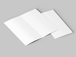 Leaflet folded to DL format - mock up - 3d illustartion
