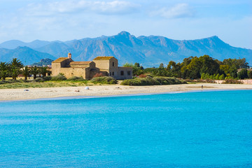 Naklejka premium Sardegna, spiaggia di Nora, Italia