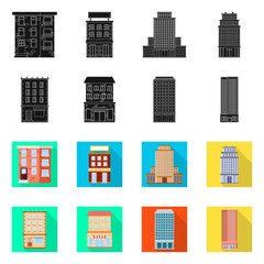 Isolated object of municipal and center symbol. Set of municipal and estate stock vector illustration.