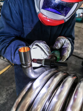 Tig welding in an engineering industry.