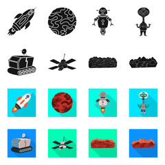 Vector design of astronomy and technology sign. Collection of astronomy and sky vector icon for stock.