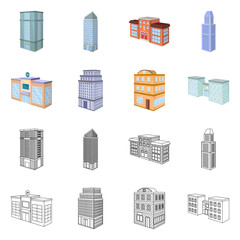 Fototapeta premium Vector illustration of construction and building sign. Collection of construction and estate stock vector illustration.