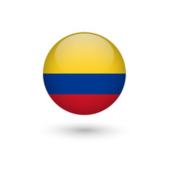 Colombia flag round glossy