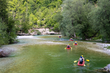 Rafting, Sava Bohinjka in Triglav national park, Slovenia