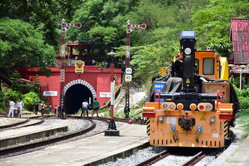 Lamphun,Thailand-July 16, 2019 : DOI Khun Tan railway tunnel. Lamphun,Thailand