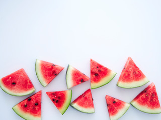 Sliced watermelon on white background