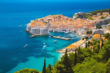 Old town of Dubrovnik in summer, Dalmatia, Croatia - obrazy, fototapety, plakaty