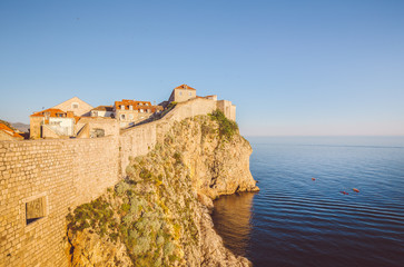 Old town of Dubrovnik at sunset, Dalmatia, Croatia