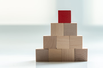 Building Blocks on table with white background