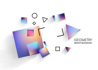 Geometric modern background. Colorful geometric abstract composition. Place for text. Elements for your design web,banner, brochure and another.