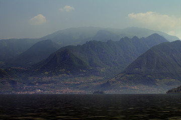 lake and mountains,Iseo,Italy,landscape,summer,panorama,sky,clouds,,view,
