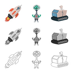 Isolated object of astronomy and technology symbol. Collection of astronomy and sky stock symbol for web.