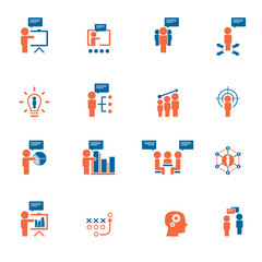  Business training icon set