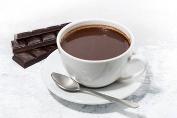 a cup of hot chocolate, top view