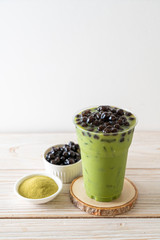 green tea latte with bubble