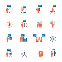  Business training icon set